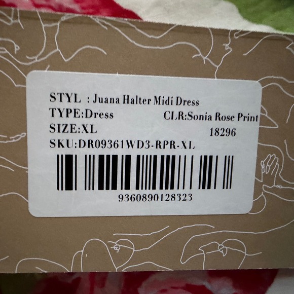 Meshki Floral Midi Dress - Red and Green - Picture 9 of 9